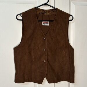 Vintage Mister Leonard Brown Vest Waistcoat Womens 10 Paisley Academia Equestria